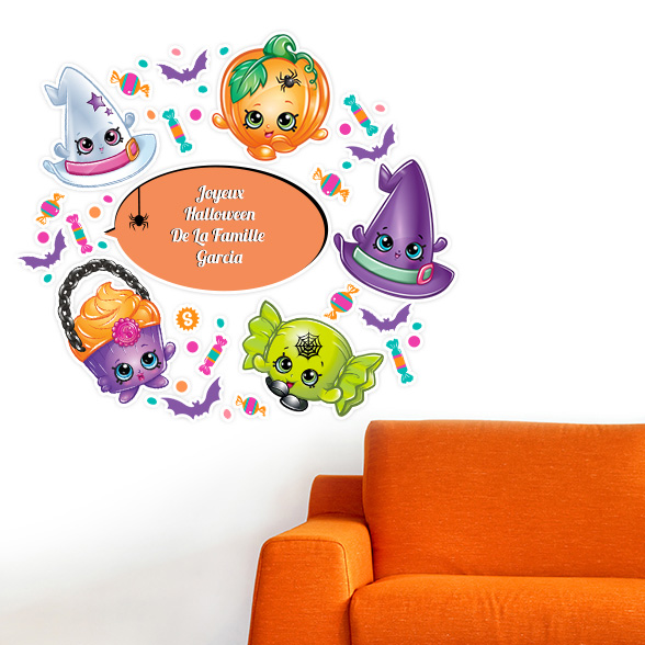 Décalcomanie murale personnalisée de l'Halloween Shopkins™